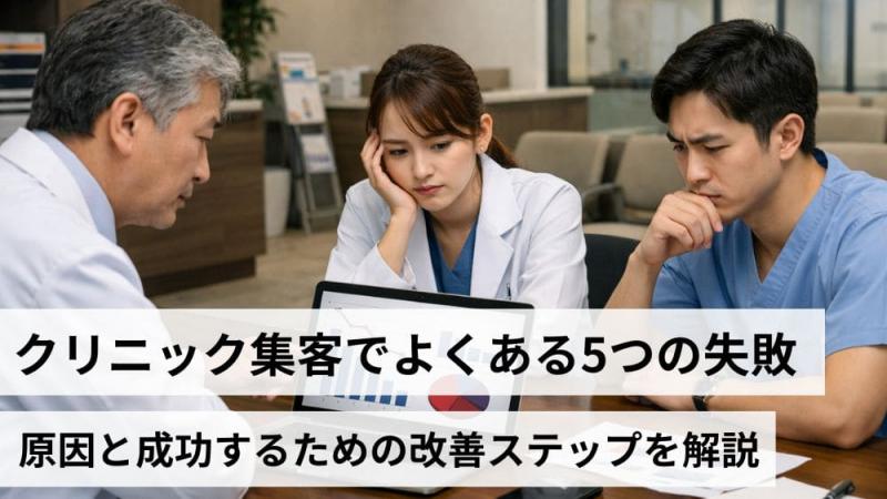 クリニック集客でよくある5つの失敗｜原因と成功するための改善ステップを解説